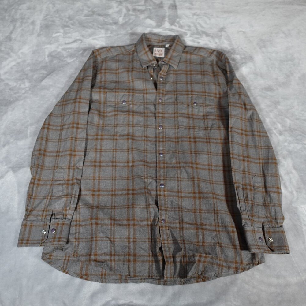 Flynt Western Pearl Snap Button Shirt Mens L Slim Fit Cowboy Gray